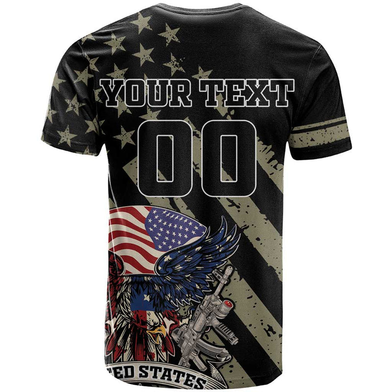 Custom Remembrance Day American Eagle With USA Flags T Shirt