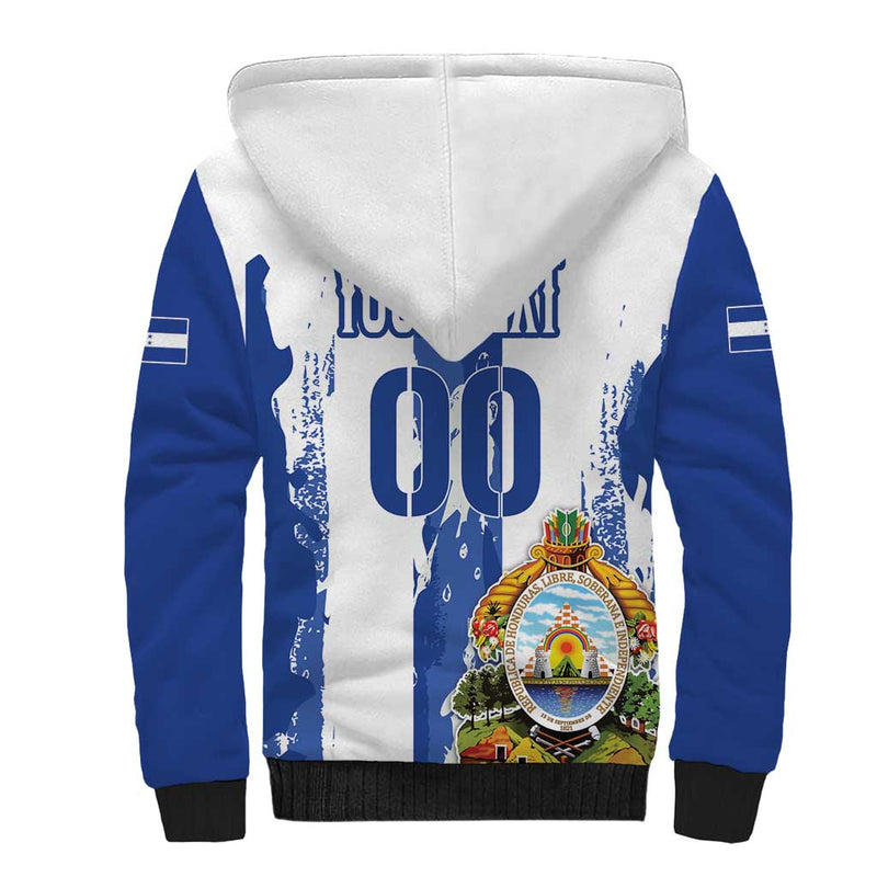 Custom Honduras Football Los Catrachos Grunge Style Sherpa Hoodie