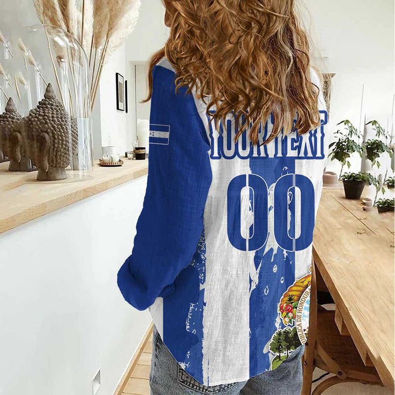 Custom Honduras Football Los Catrachos Grunge Style Women Casual Shirt