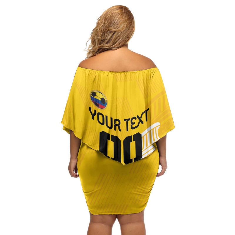 Custom Colombia Football Go Champions Off Shoulder Short Dress