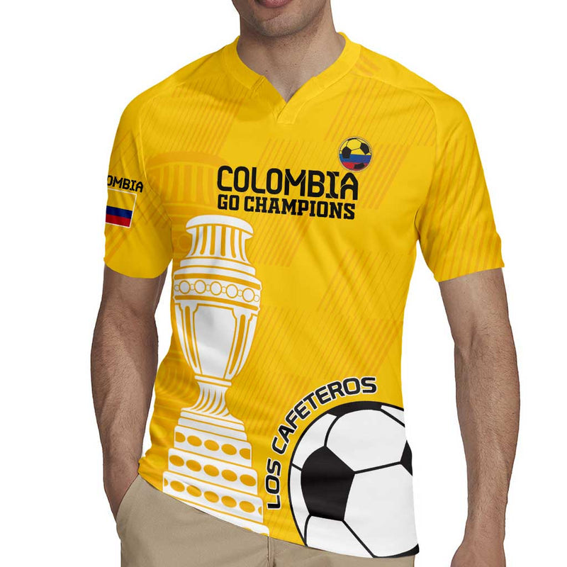 Custom Colombia Football Go Champions Rugby Jersey