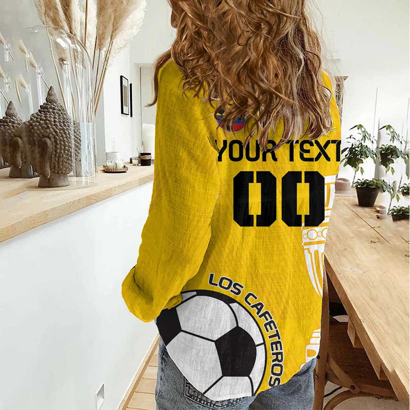 Custom Colombia Football Go Champions Women Casual Shirt