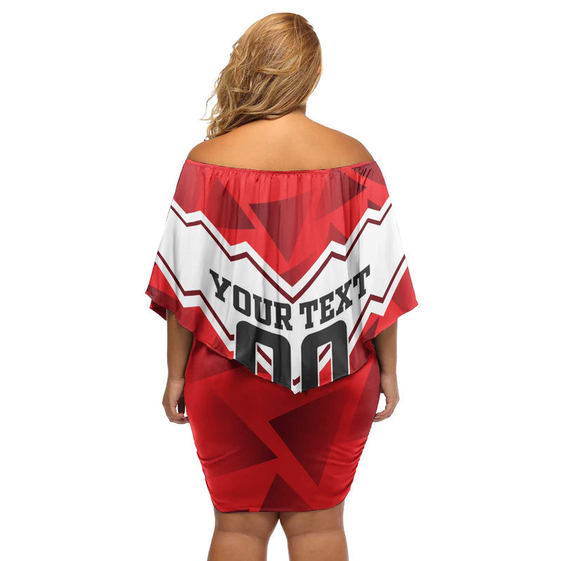 Custom Canada Football Beavers Mascot Off Shoulder Short Dress