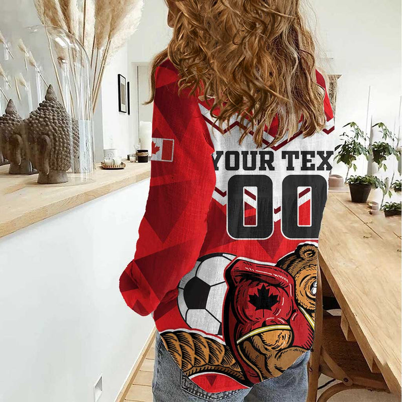 Custom Canada Football Beavers Mascot Women Casual Shirt