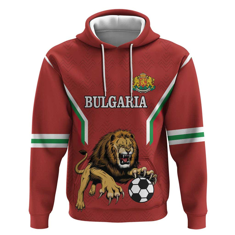 Custom Bulgaria Football The Lions Come Champions Red Version Hoodie