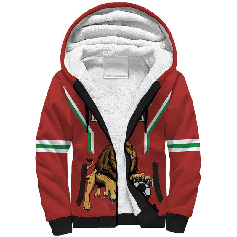 Custom Bulgaria Football The Lions Come Champions Red Version Sherpa Hoodie