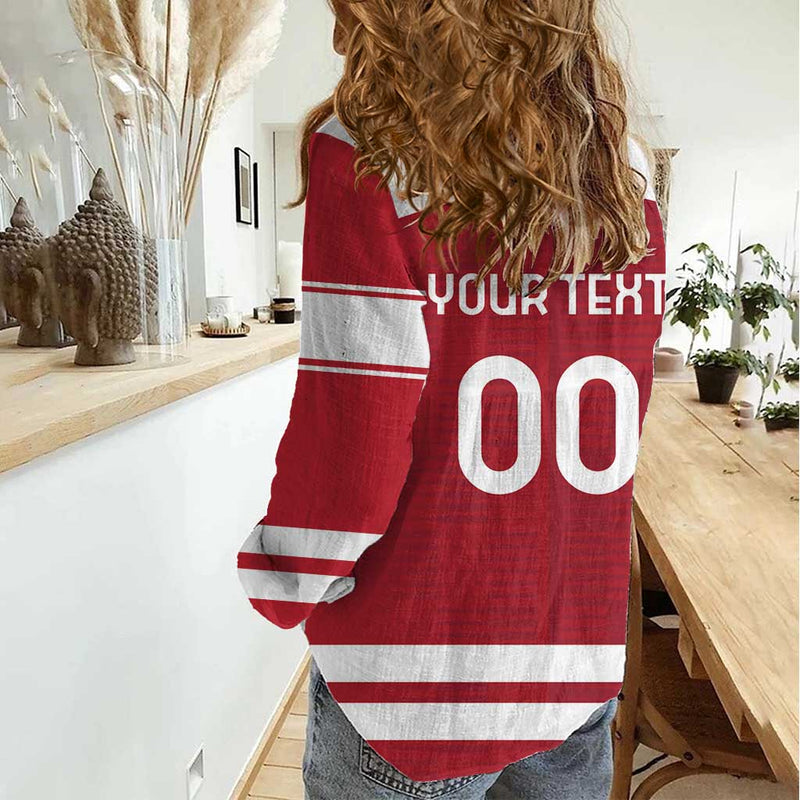 Custom Denmark Hockey Danish Lions Women Casual Shirt