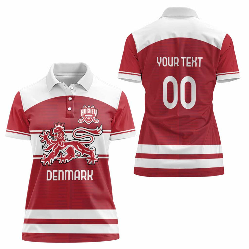 Custom Denmark Hockey Danish Lions Women Polo Shirt