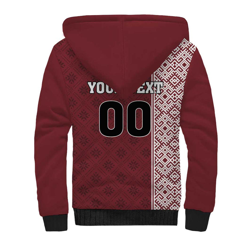 Custom Belarus Football The White Wings Red Version Sherpa Hoodie