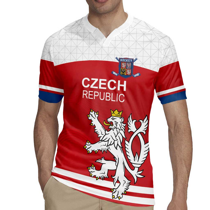Custom Czech Republic Hockey Czech Lion Rugby Jersey