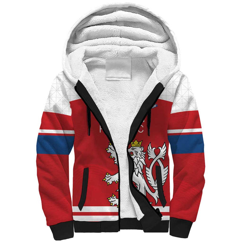 Custom Czech Republic Hockey Czech Lion Sherpa Hoodie