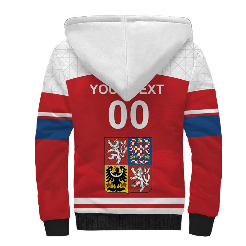 Custom Czech Republic Hockey Czech Lion Sherpa Hoodie