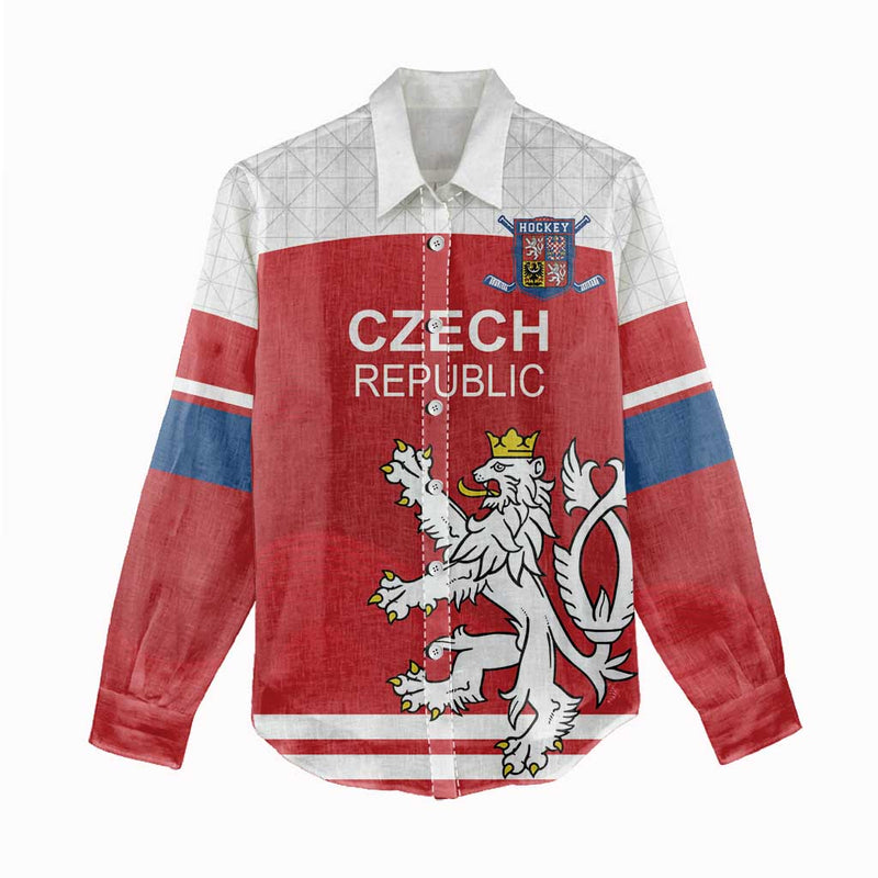 Custom Czech Republic Hockey Czech Lion Women Casual Shirt