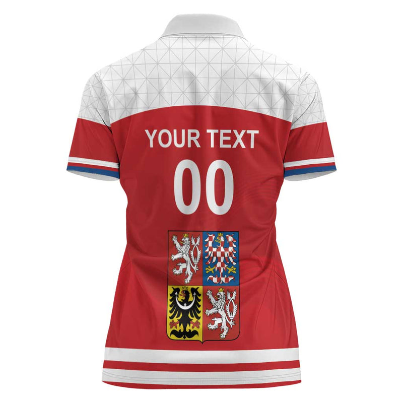 Custom Czech Republic Hockey Czech Lion Women Polo Shirt