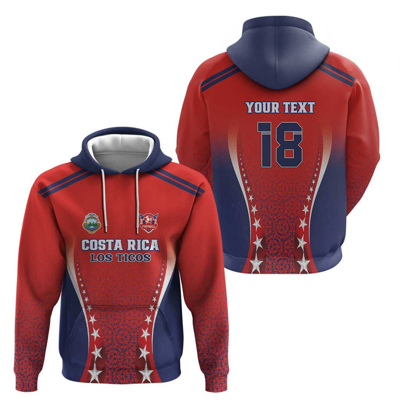 Custom Costa Rica Football Los Ticos Sporty Style Hoodie