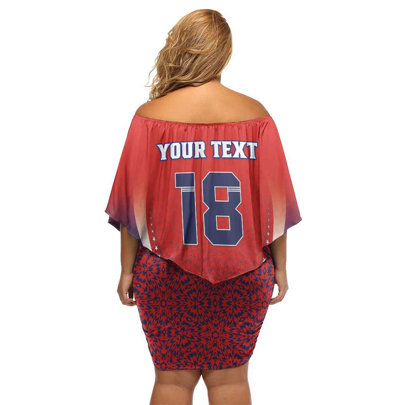 Custom Costa Rica Football Los Ticos Sporty Style Off Shoulder Short Dress