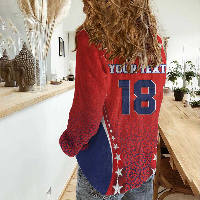 Custom Costa Rica Football Los Ticos Sporty Style Women Casual Shirt