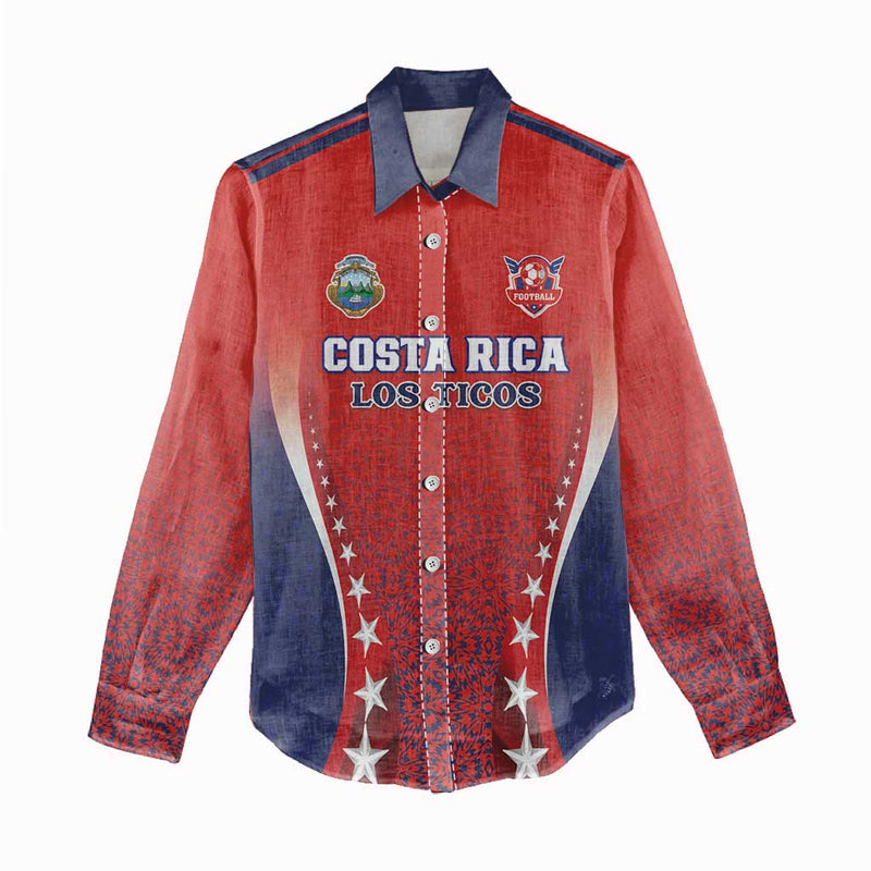 Custom Costa Rica Football Los Ticos Sporty Style Women Casual Shirt