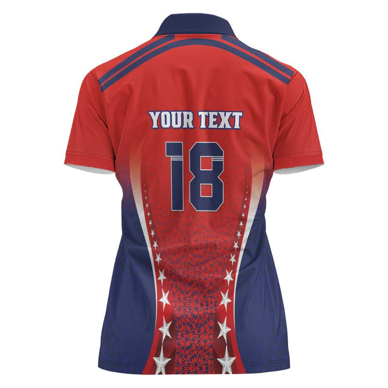 Custom Costa Rica Football Los Ticos Sporty Style Women Polo Shirt