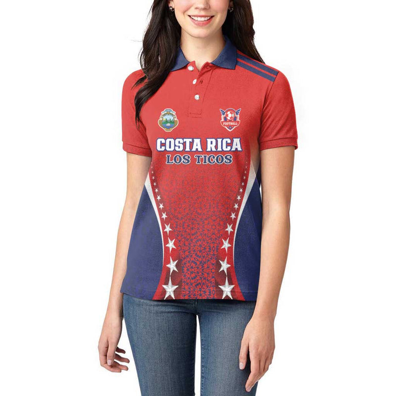Custom Costa Rica Football Los Ticos Sporty Style Women Polo Shirt