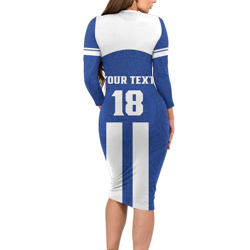 Custom Honduras Football La H Go Champion Long Sleeve Bodycon Dress