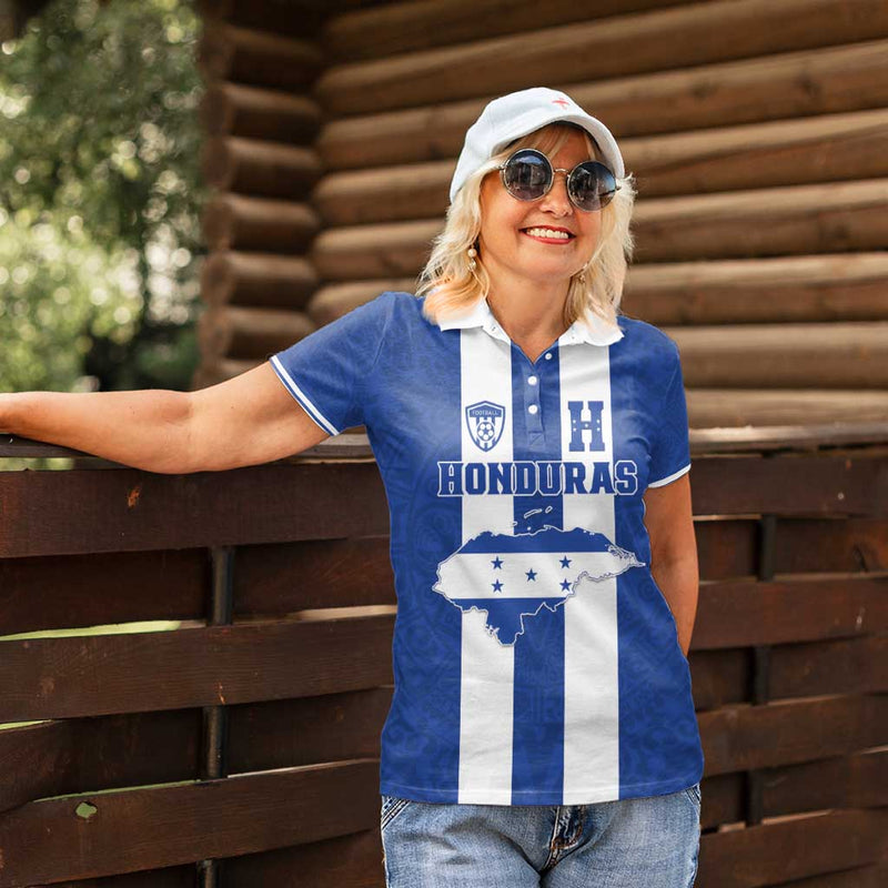 Custom Honduras Football La H Go Champion Women Polo Shirt