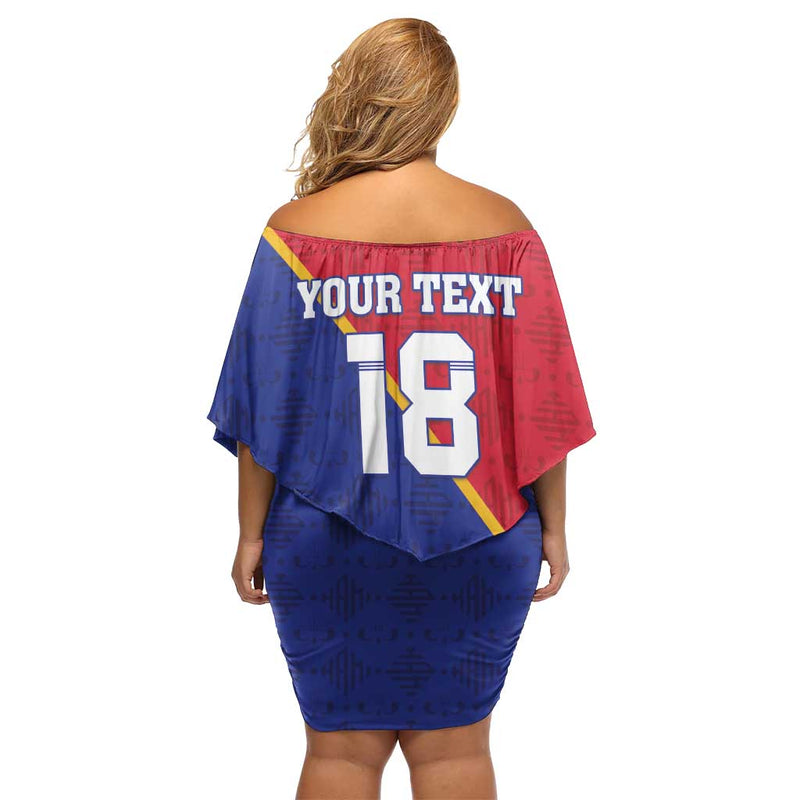 Custom Haiti Football Les Grenadiers Off Shoulder Short Dress