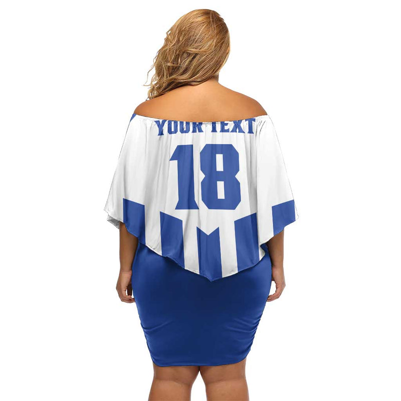 Custom Honduras Football Los Catrachos Sporty Style Off Shoulder Short Dress
