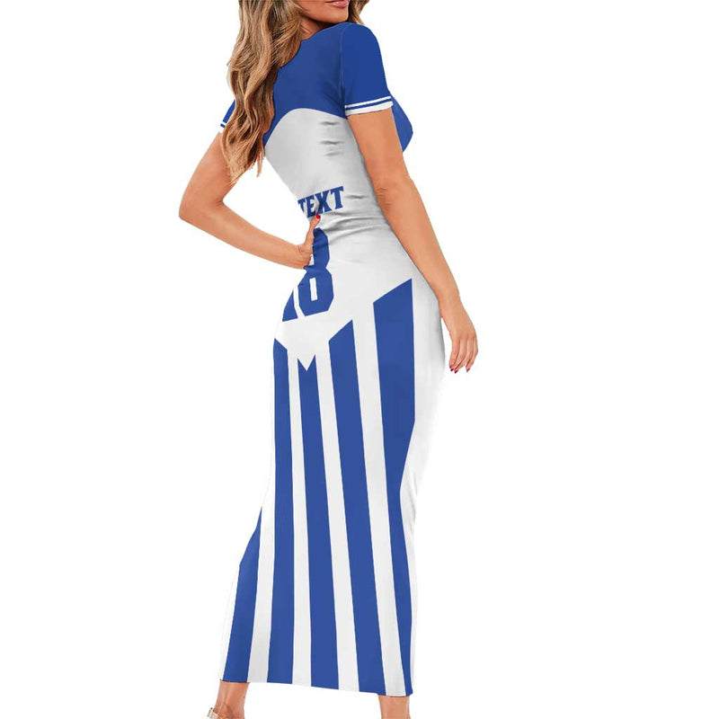 Custom Honduras Football Los Catrachos Sporty Style Short Sleeve Bodycon Dress