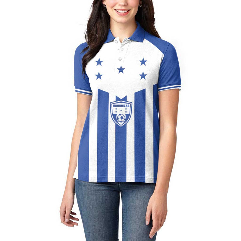 Custom Honduras Football Los Catrachos Sporty Style Women Polo Shirt