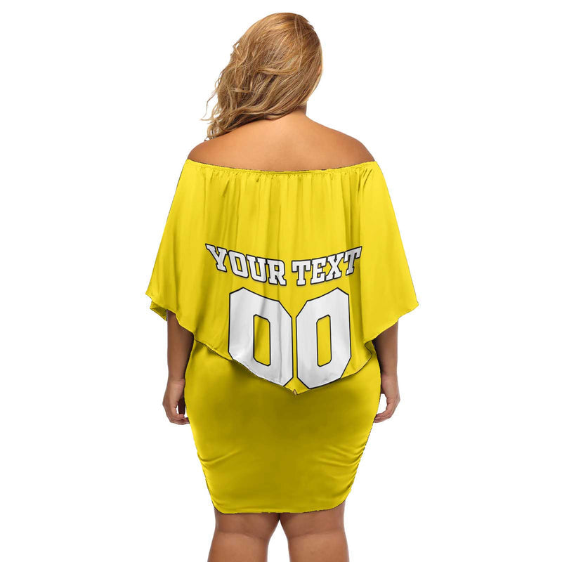 Custom Colombia Football Go Champions Unique Style Off Shoulder Short Dress