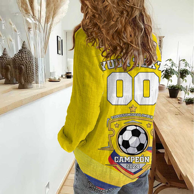 Custom Colombia Football Go Champions Unique Style Women Casual Shirt