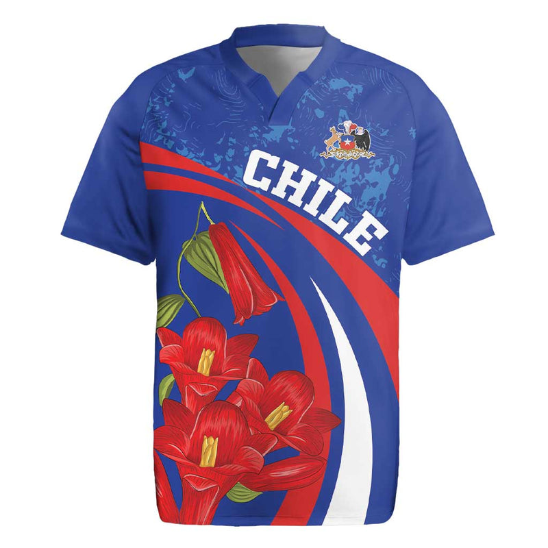 Custom Chile Lapageria With Grunge Style Rugby Jersey