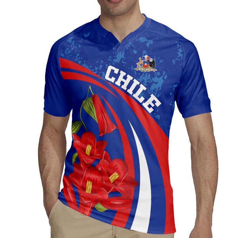 Custom Chile Lapageria With Grunge Style Rugby Jersey