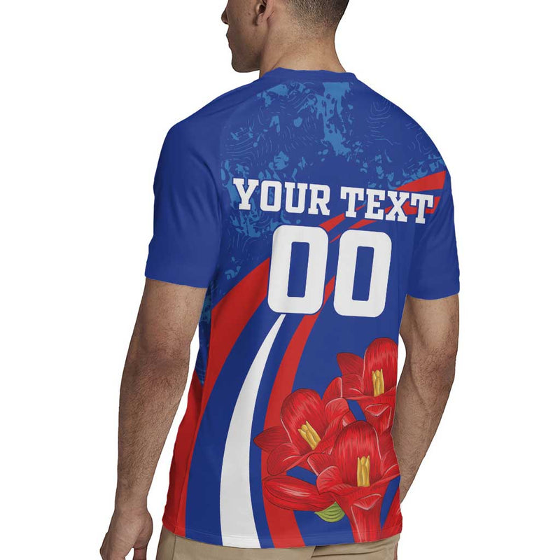 Custom Chile Lapageria With Grunge Style Rugby Jersey