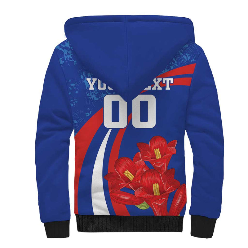 Custom Chile Lapageria With Grunge Style Sherpa Hoodie