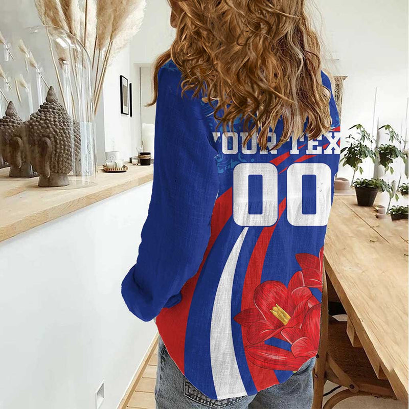 Custom Chile Lapageria With Grunge Style Women Casual Shirt