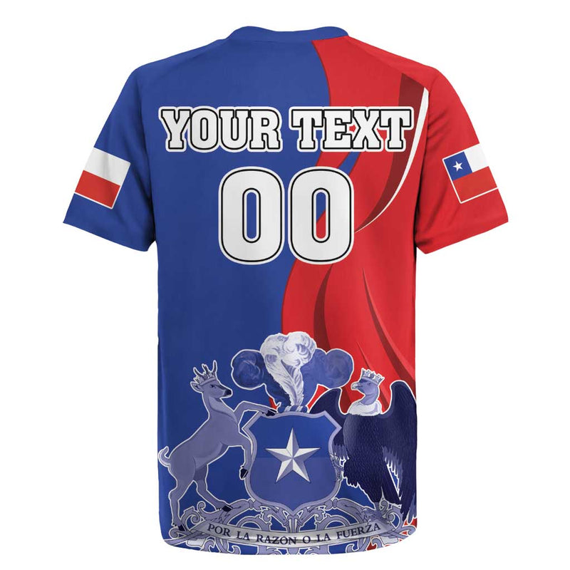 Custom Chile Independence Day Lapageria Flower With Coat Of Arms Rugby Jersey