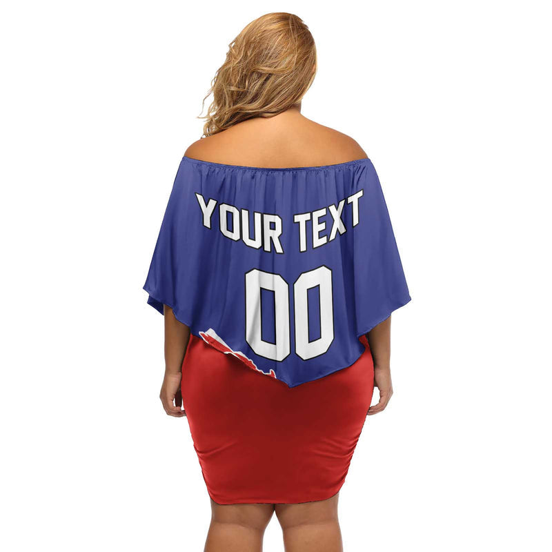Custom Costa Rica Independence Day Turdus Grayi Bird With Coat Of Arms Off Shoulder Short Dress