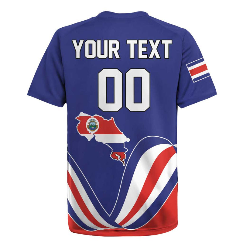 Custom Costa Rica Independence Day Turdus Grayi Bird With Coat Of Arms Rugby Jersey