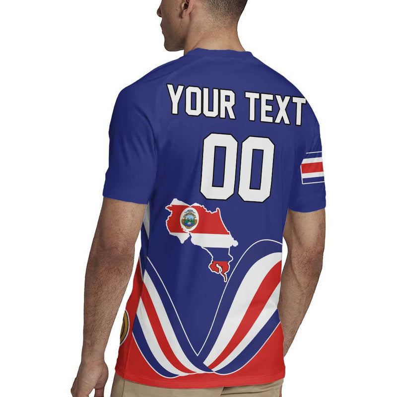 Custom Costa Rica Independence Day Turdus Grayi Bird With Coat Of Arms Rugby Jersey
