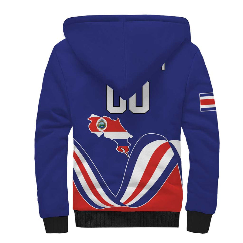 Custom Costa Rica Independence Day Turdus Grayi Bird With Coat Of Arms Sherpa Hoodie