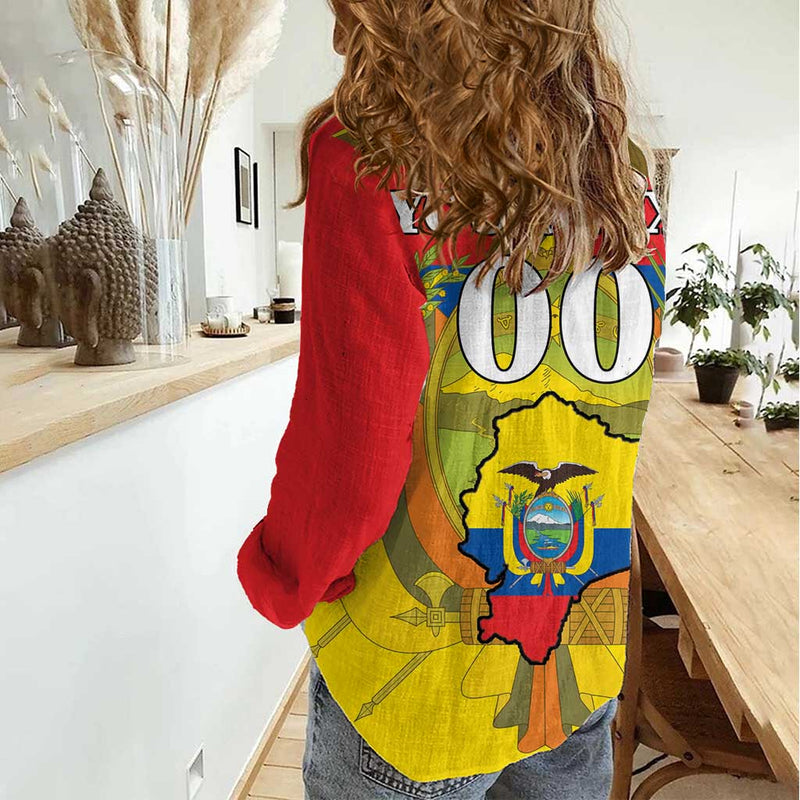 Custom Ecuador Independence Day 1809 Monumento a la Independencia Women Casual Shirt