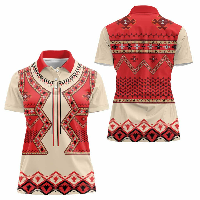 Folk Albanian Patterns Eagle Women Polo Shirt