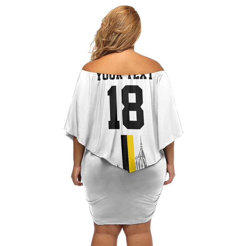 Custom Cornwall Football Mont Saint Michel Off Shoulder Short Dress
