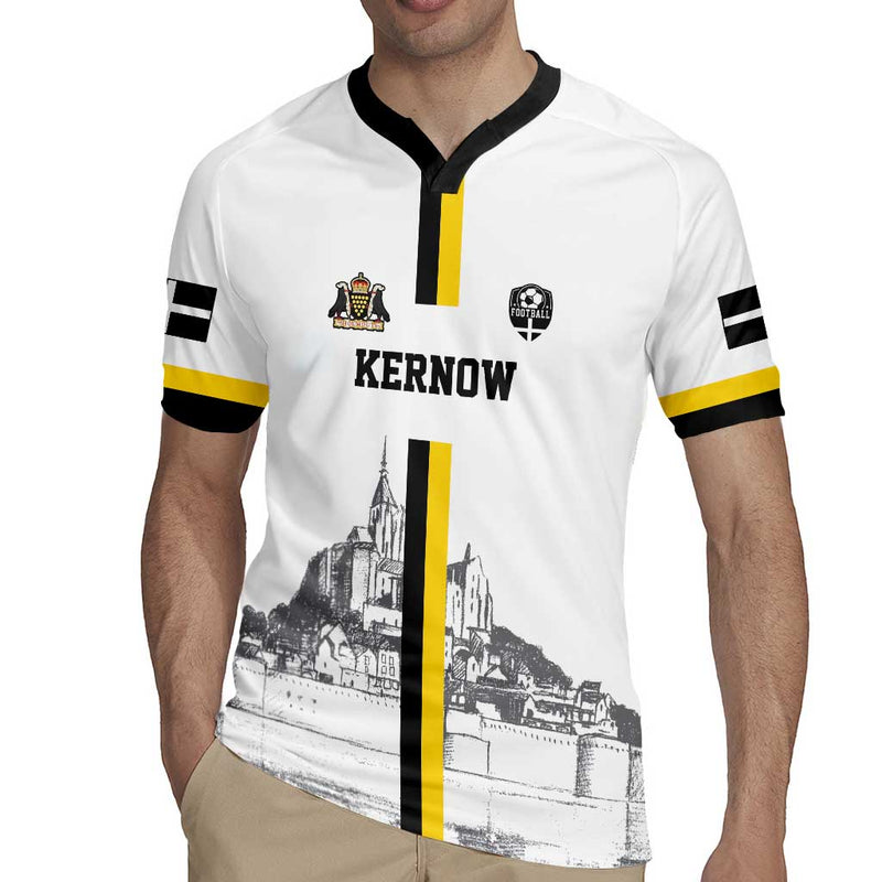 Custom Cornwall Football Mont Saint Michel Rugby Jersey