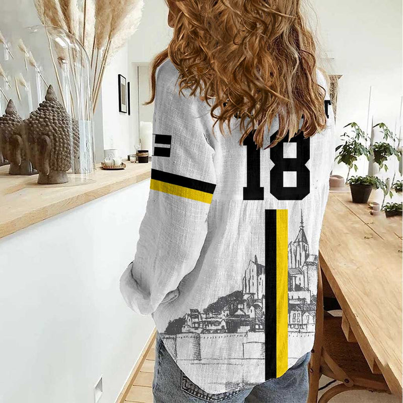 Custom Cornwall Football Mont Saint Michel Women Casual Shirt