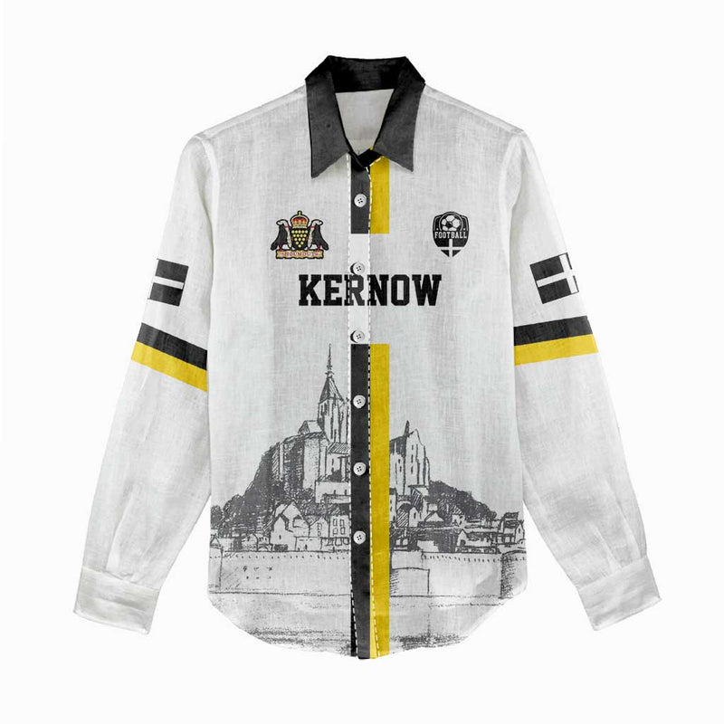 Custom Cornwall Football Mont Saint Michel Women Casual Shirt