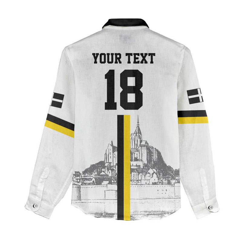Custom Cornwall Football Mont Saint Michel Women Casual Shirt
