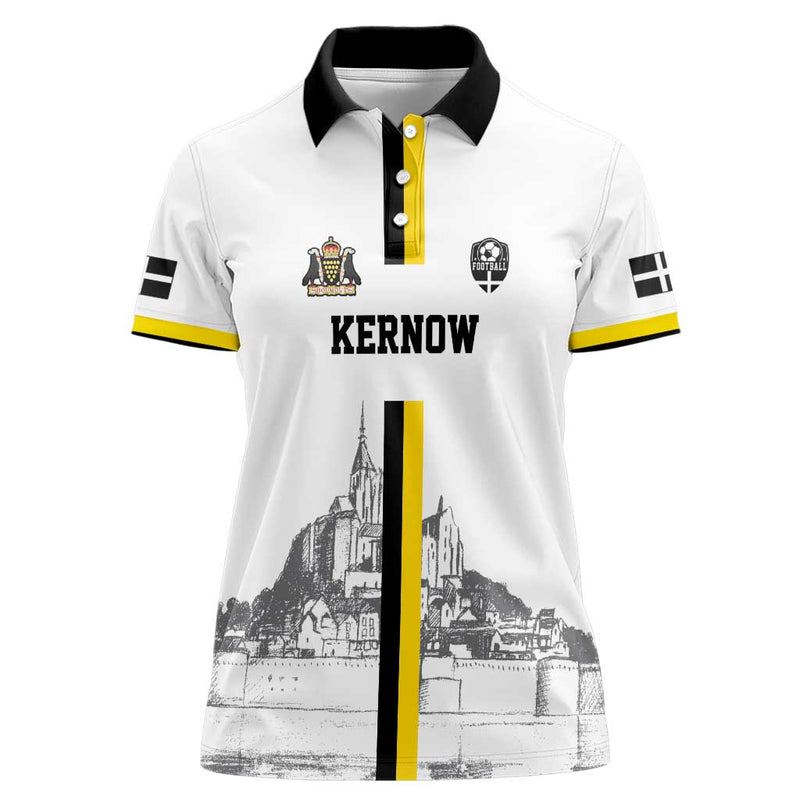 Custom Cornwall Football Mont Saint Michel Women Polo Shirt